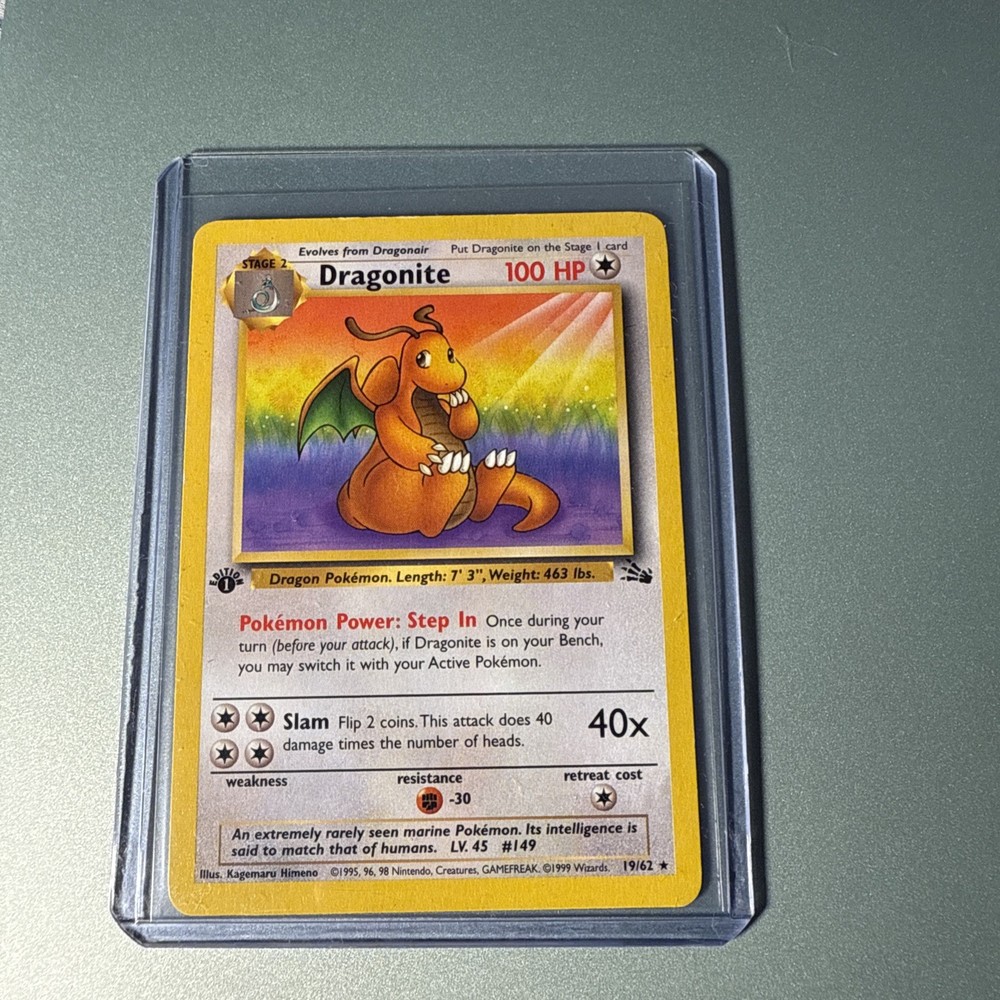 Dracolosse 19/62 Pokemon Fossil  1st Edition LP French Dragonite