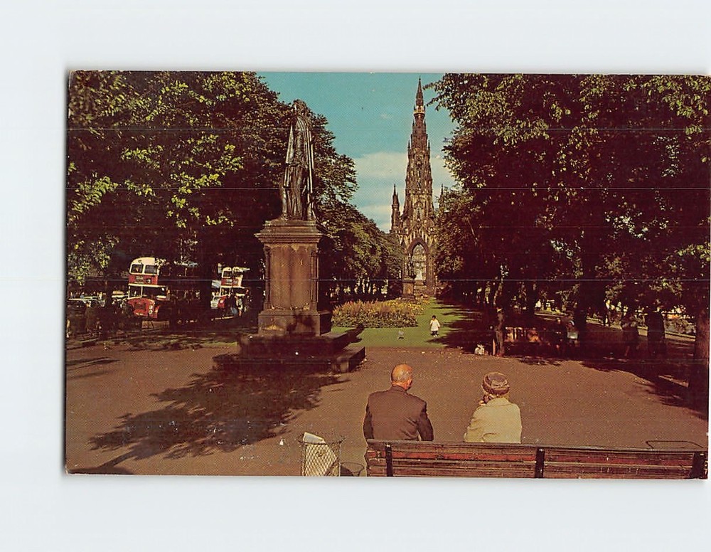 Postcard Alongside Princes Street Garden Edinburgh Scotland
