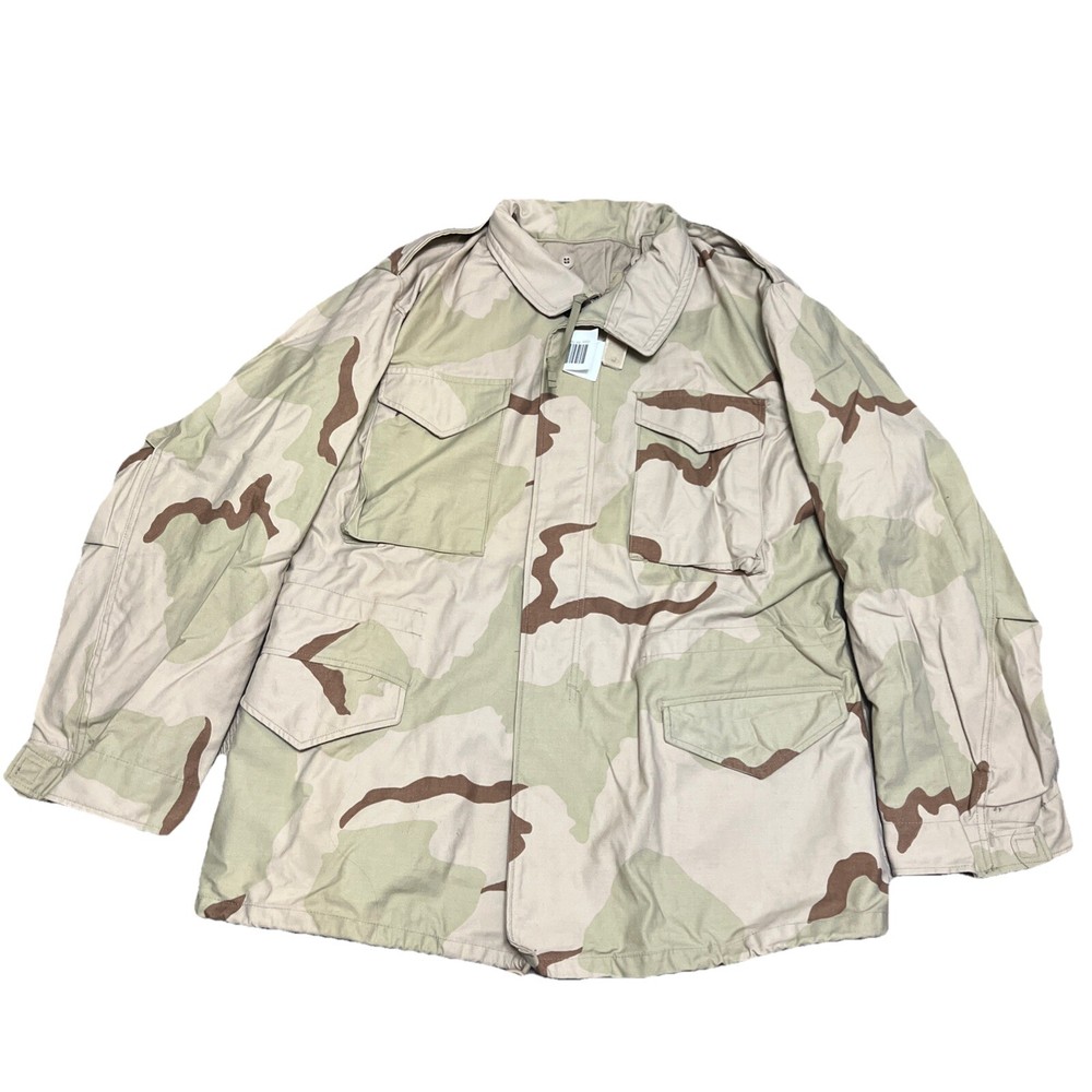 US Military DCU Desert Camo M65 Cold Weather Field Jacket Large Long New Old Stock