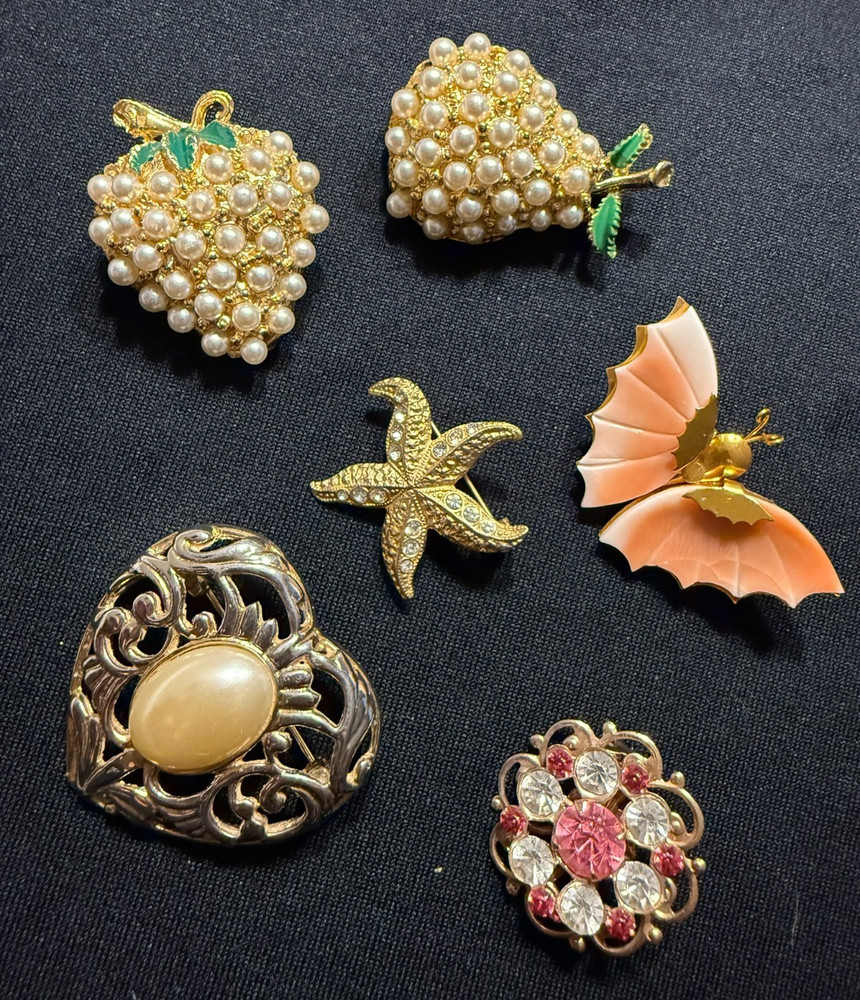 Vintage Brooch Lot - 6 pins
