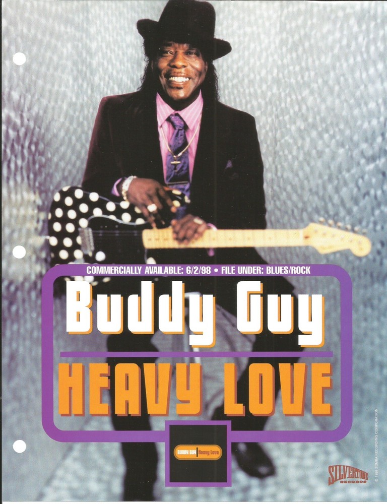 BUDDY GUY Rare VINTAGE 1998 DOUBLE SIDED PROMO TRADE AD Poster for Heavy  MINT