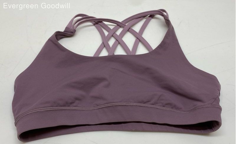 Lululemon Women's Purple Free To Be Criss-Cross Back Pullover Sports Bra Size 10