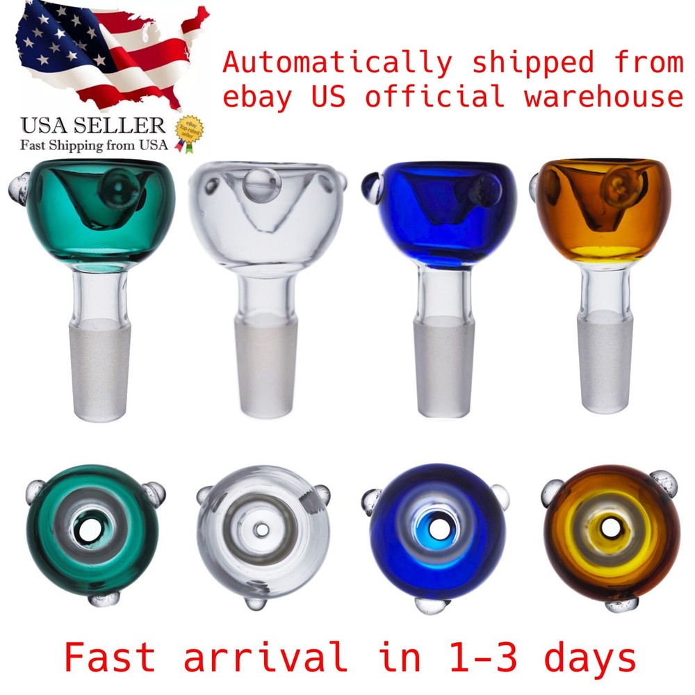 4PCS 14mm Male Bowl Thick Glass Bowl for Glass Bong Pipe Slide Replacement parts