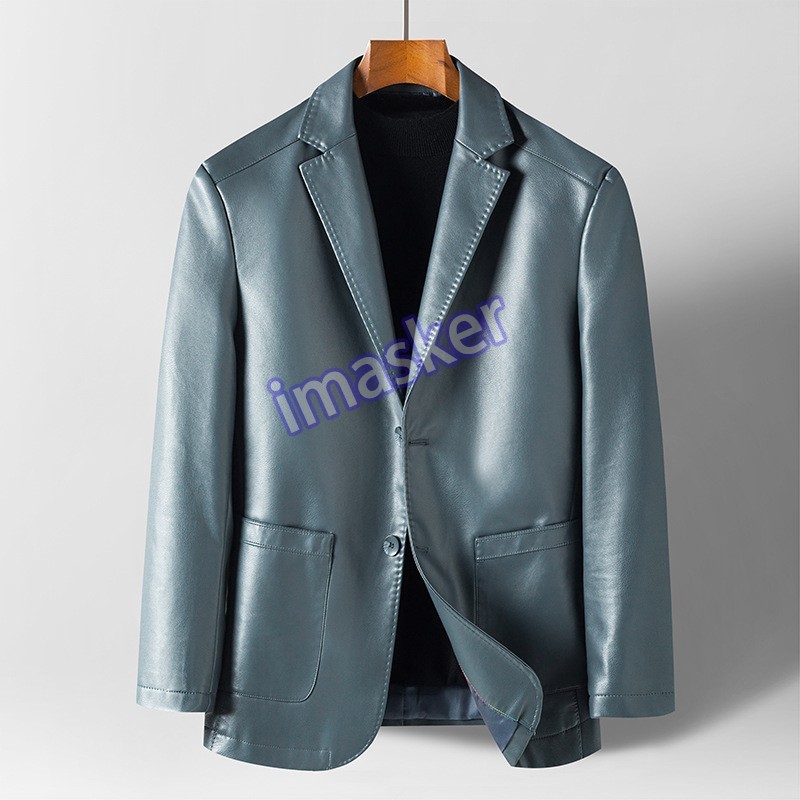 Men's Fashion  Autumn New PU Leather Jacket Casual Collar Motorcycle Jackets