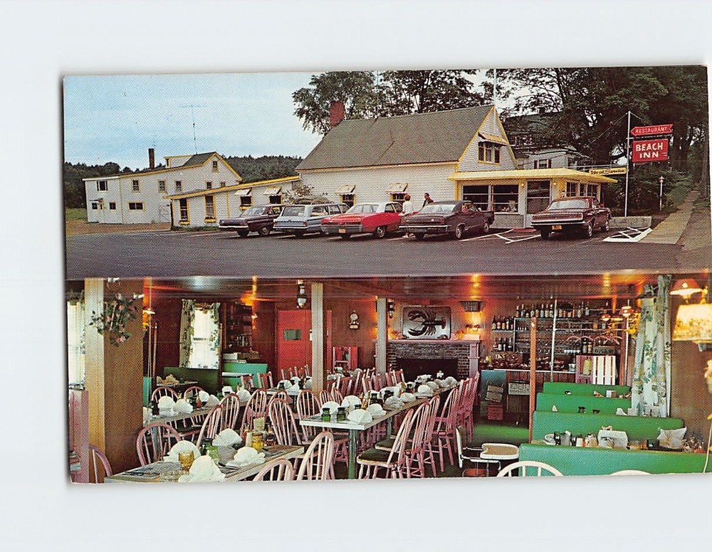 Postcard The Beach Inn Restaurant at Lincolnville Beach Lincolnville Maine USA