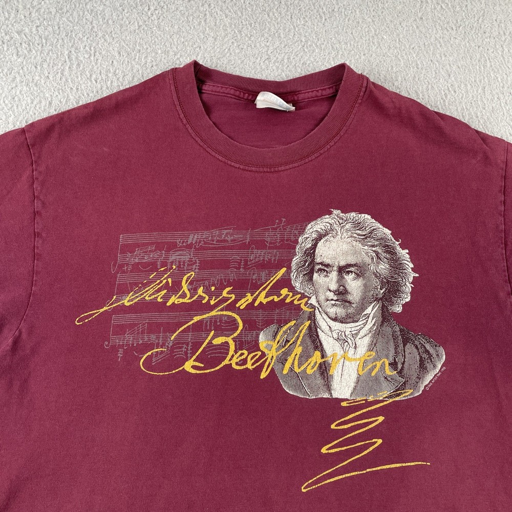 Vtg Hanes Medium Red T Shirt Orange County Pacific Symphony Ludwig Van Beethoven