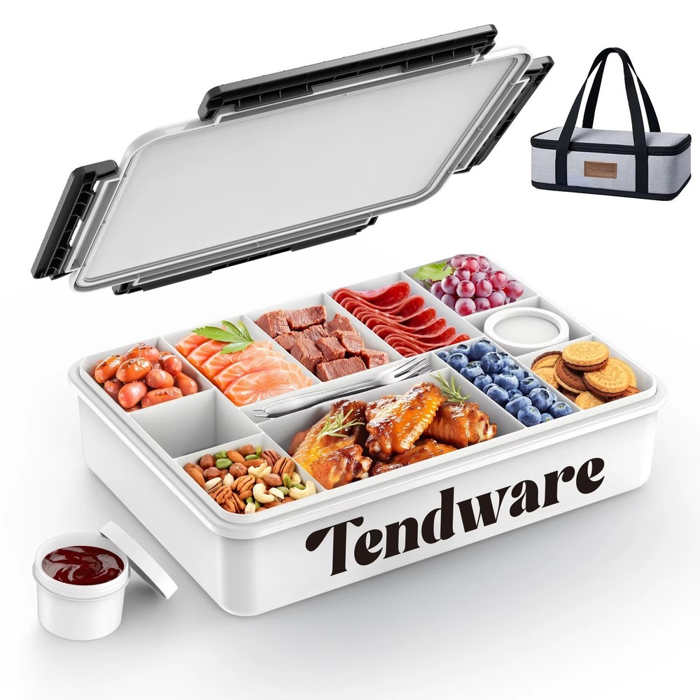 Portable Snackle Box Container With Reusable Ice Pack And Bonus Insulated Bag