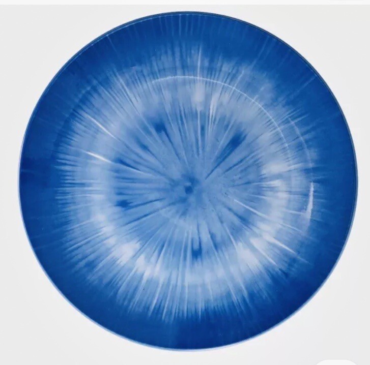 Royal Norfolk Blue Burst  Ceramic Dinner Plate 10.5 In