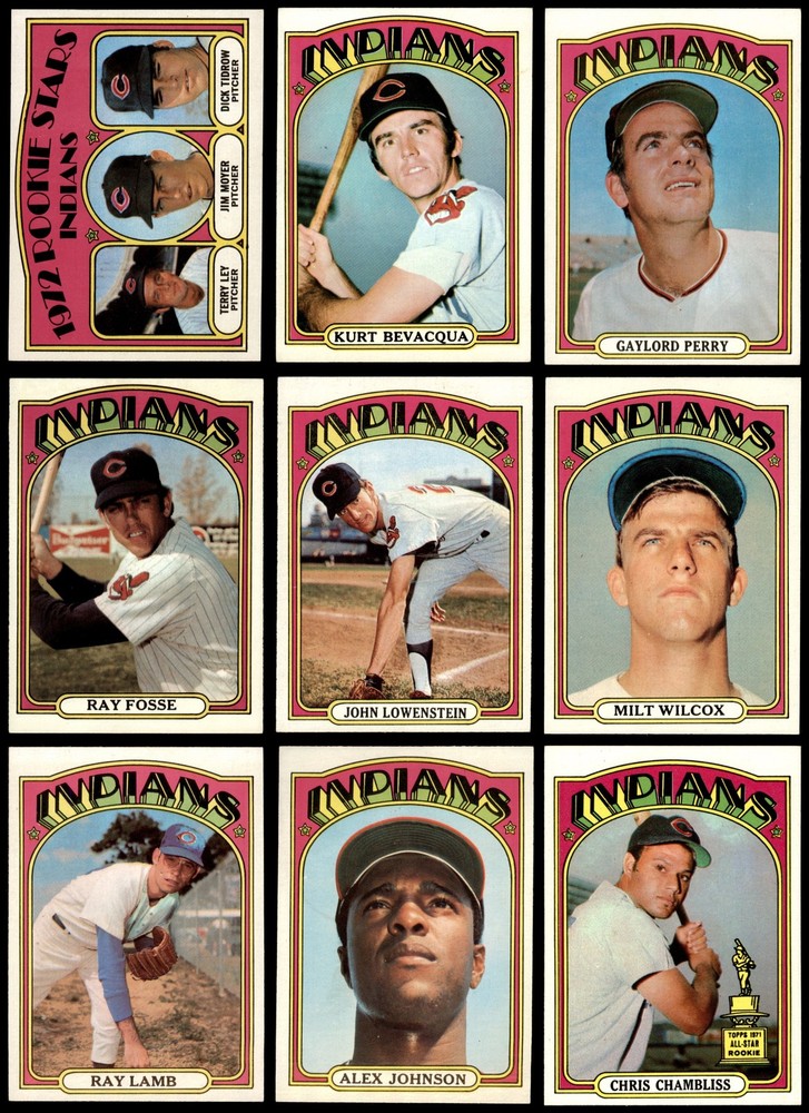 1972 Topps Cleveland Indians Near Team Set 7 - NM 6969982 (16 / 26 cards)
