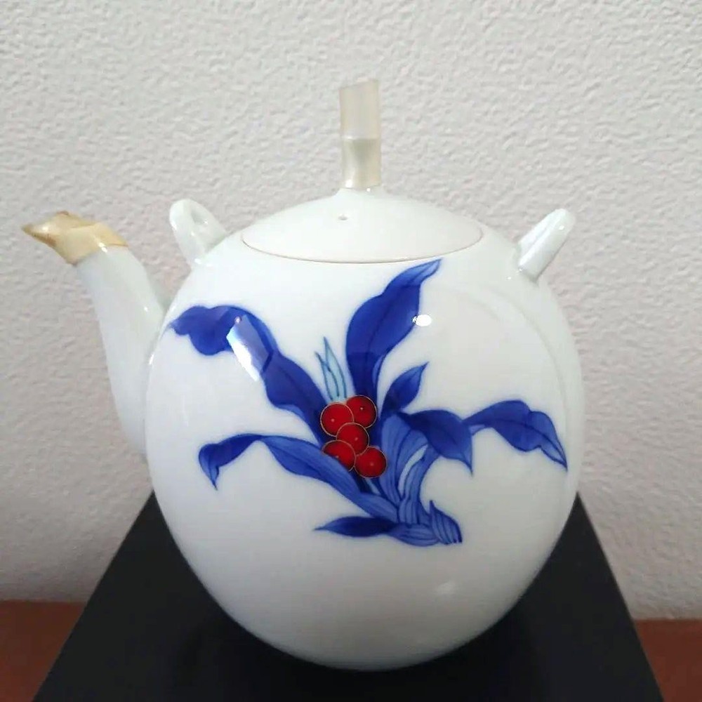 Koransha Kyoto Arita Ware White Porcelain Tea Pot Tea Utensils