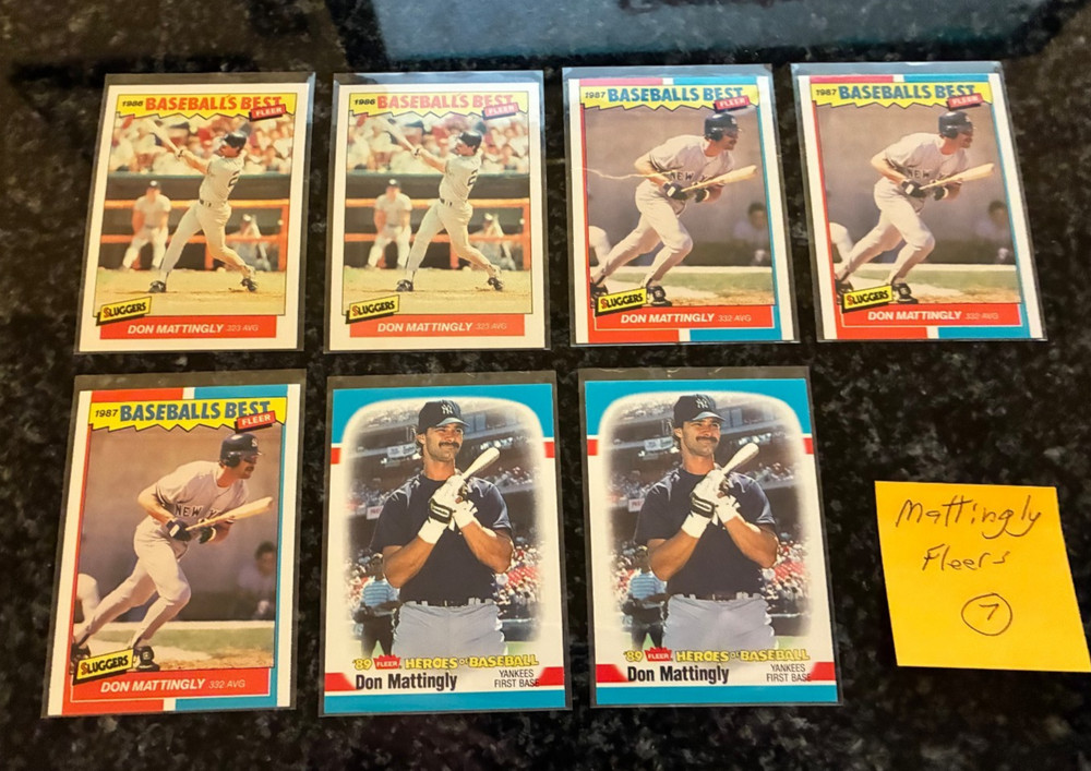 Don Mattingly Card Lot (All Fleer)...........7 Total