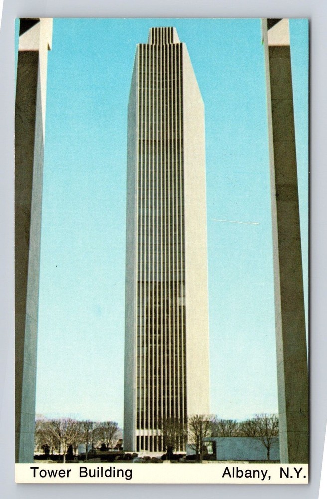 Albany NY-New York, Empire State Plaza Tower Building, Vintage Souvenir Postcard