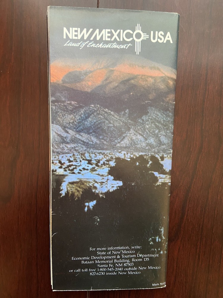 Vintage Undated New Mexico Travel Map Pictorial Tourism Poster Foldout Excellent