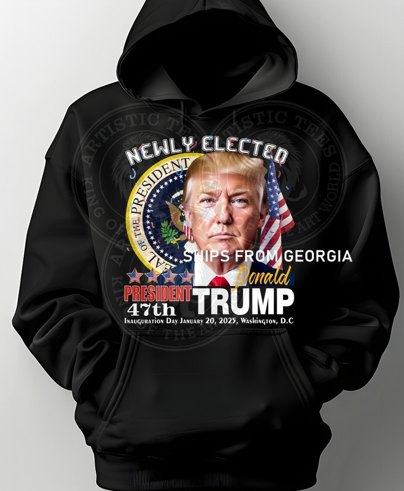 Donald Trump Wins Election HOODIE. Trump New President Hooded Sweatshirt. BLACK