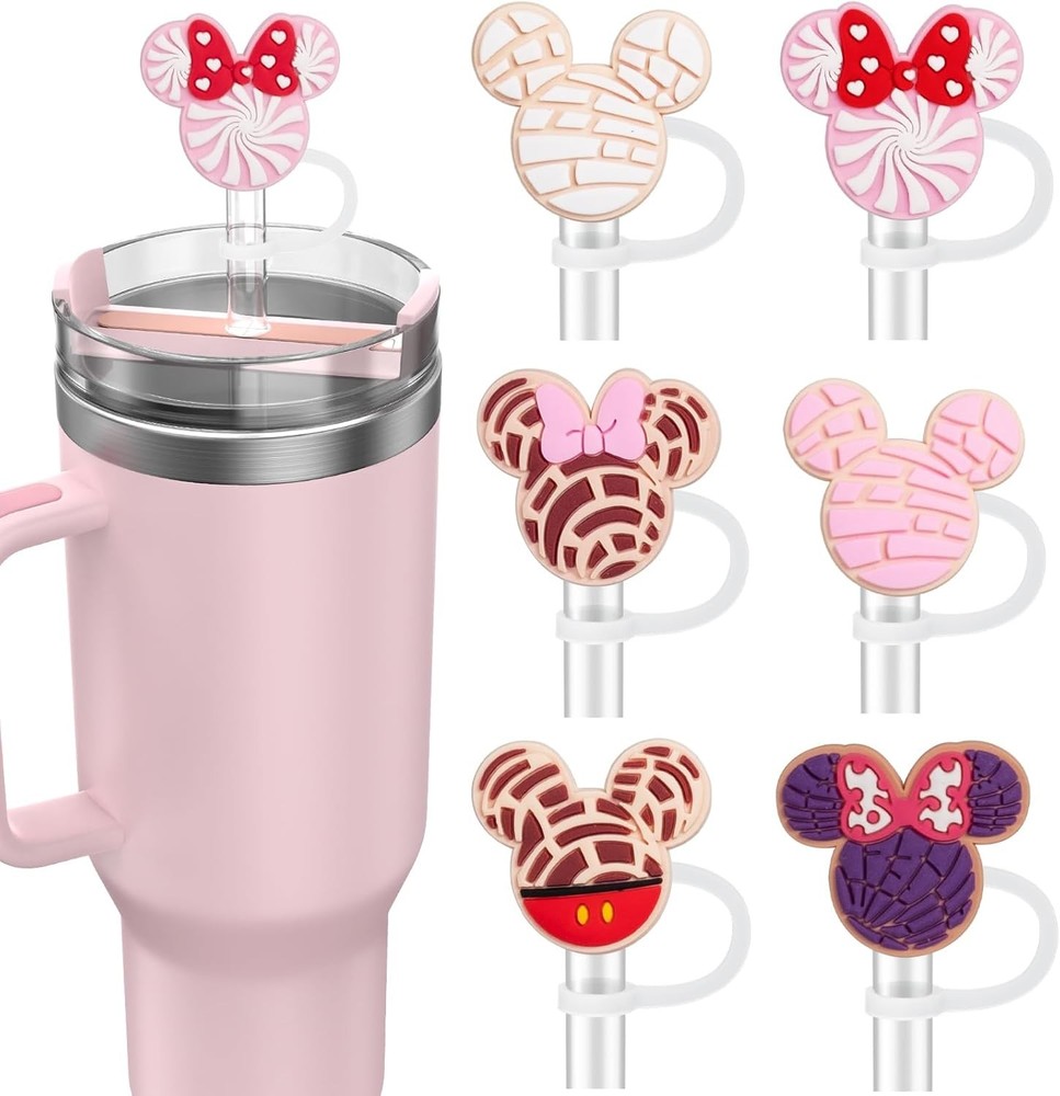 6PCS Silicone Straw Covers for Stanley Cup Tumbler 30/40oz Pink