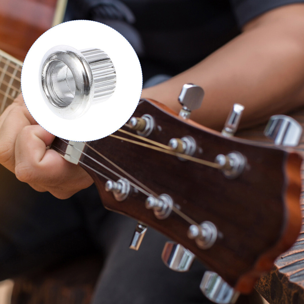 6 Pcs Acoustic Guitar Tuner Bass String Ferrules Metal String Ferrule