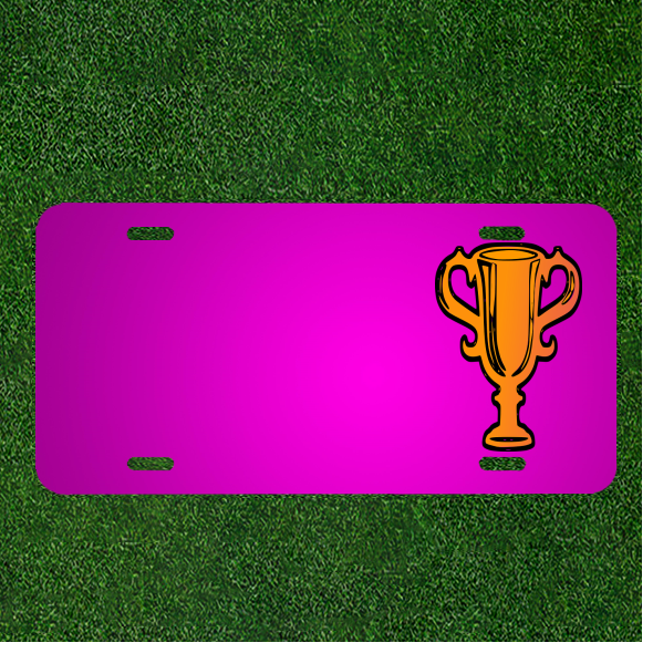 Custom Golden Car License Plate with Personalized Cup Winner Name Design