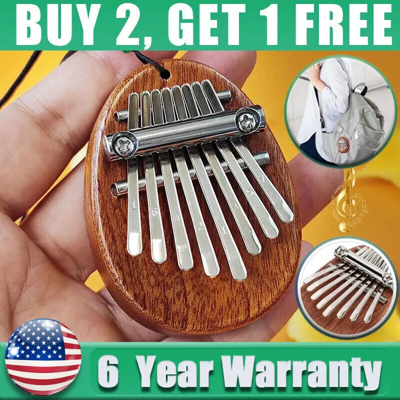 8 Key Mini Kalimba Portable Finger Harp Thumb Wood Piano Musical Instrument Gift
