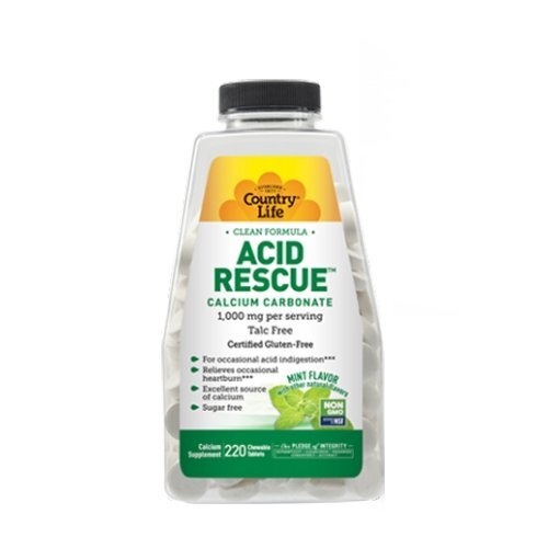 Acid Rescue Mint Chewable 220 Count  by Country Life-image
