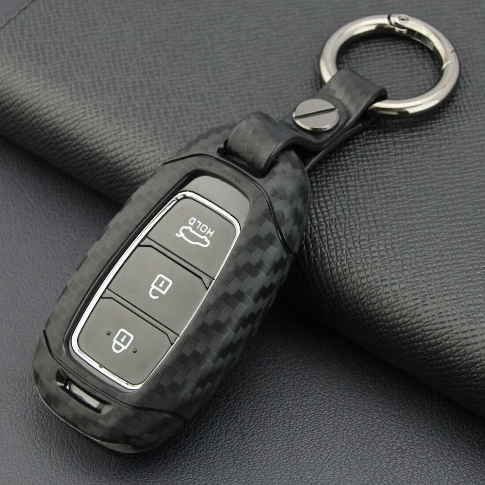 Carbon Fiber Smart Key Cover for Hyundai Santa Fe Elantra GT i30 Accent  