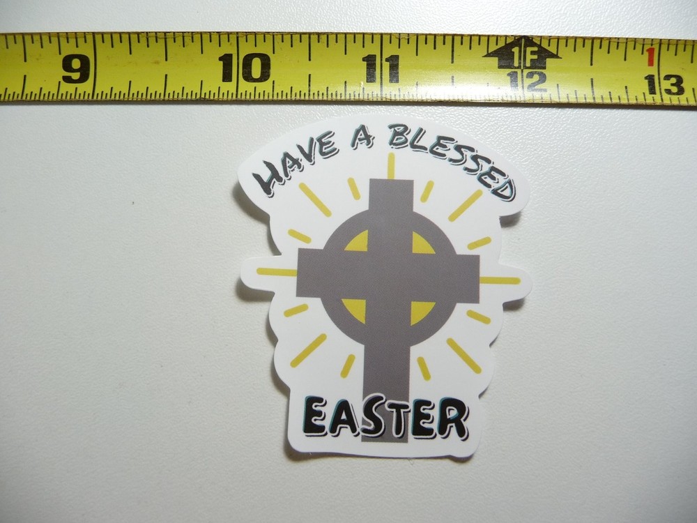 Blessed Easter Cross Decal Sticker for Church Faith Christian God
