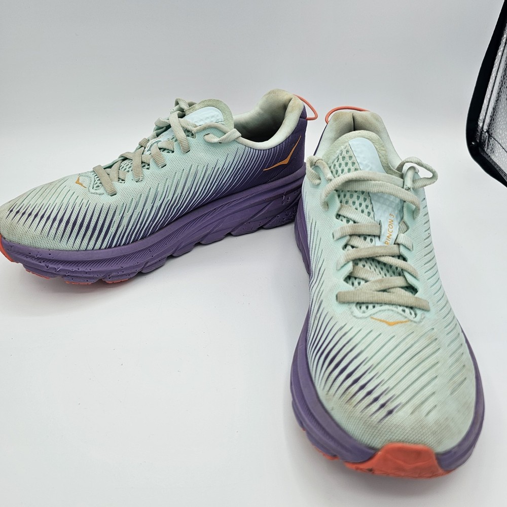 Hoka One One Rincon 3 Womens Running Shoes Size 5.5 Blue Purple 1119396 BGCV