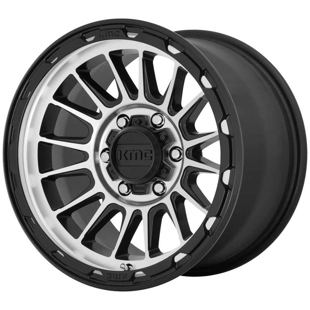 16 inch 16x7 KMC KM542 IMPACT BLACK MACHINED wheels 5x110 +30