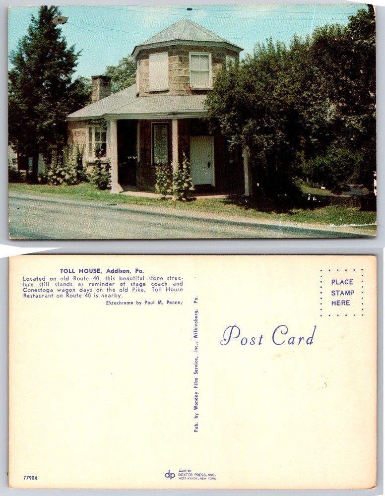 Toll House Addison Pennsylvania Postcard
