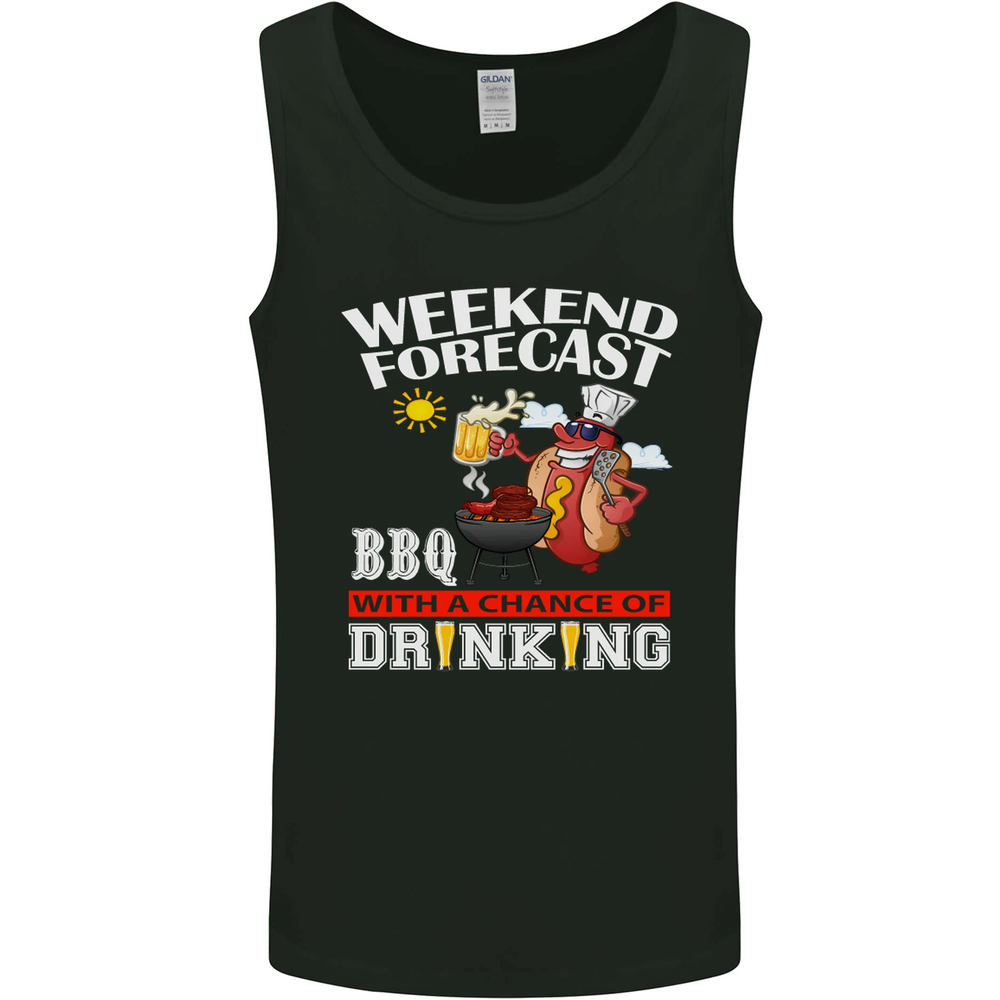 BBQ Weekend Forecast BBQing Alcohol Beer Mens Vest Tank Top