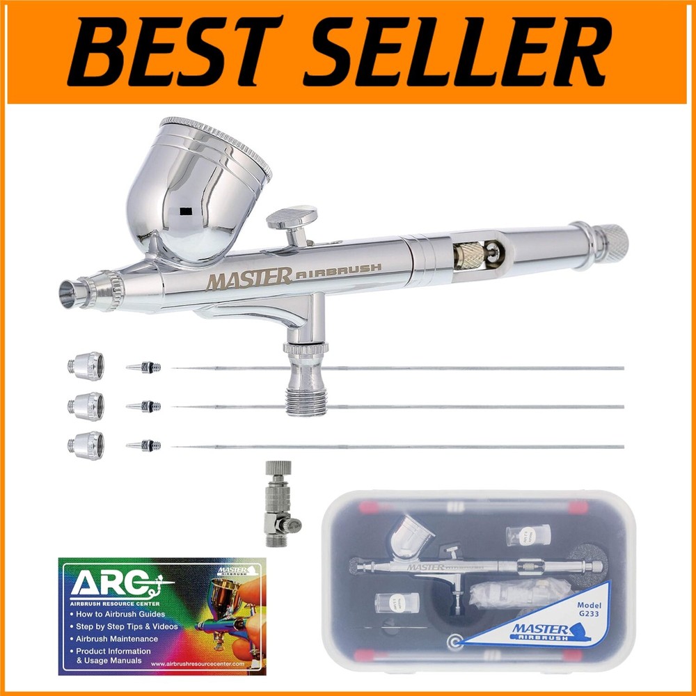 G233 Precision Dual-Action Airbrush with Quick Start Guide - Craft Like a Pro