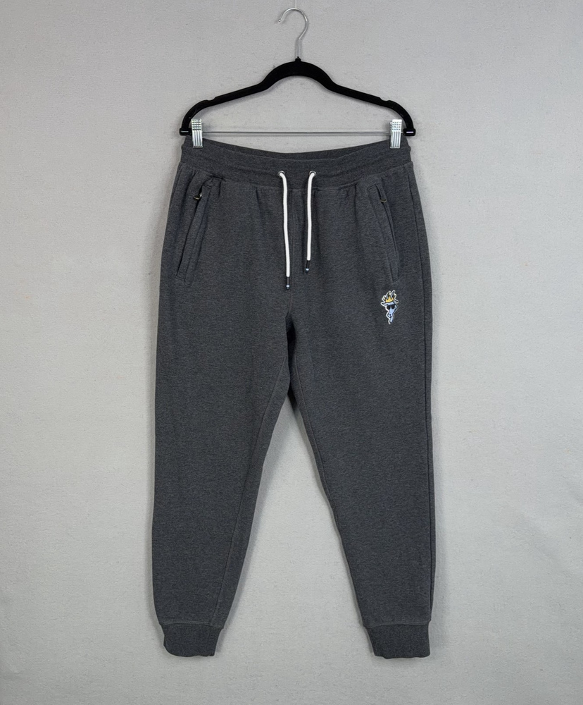 GOAT USA Pants Mens Large Gray Fleece Sweatpants Joggers Zip Pocket Embroidered