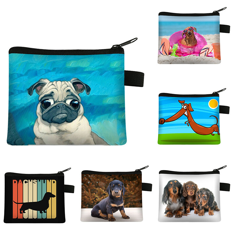 Cute Cartoon Cat Mini Coin Purse Zipper Wallet for Women and Kids