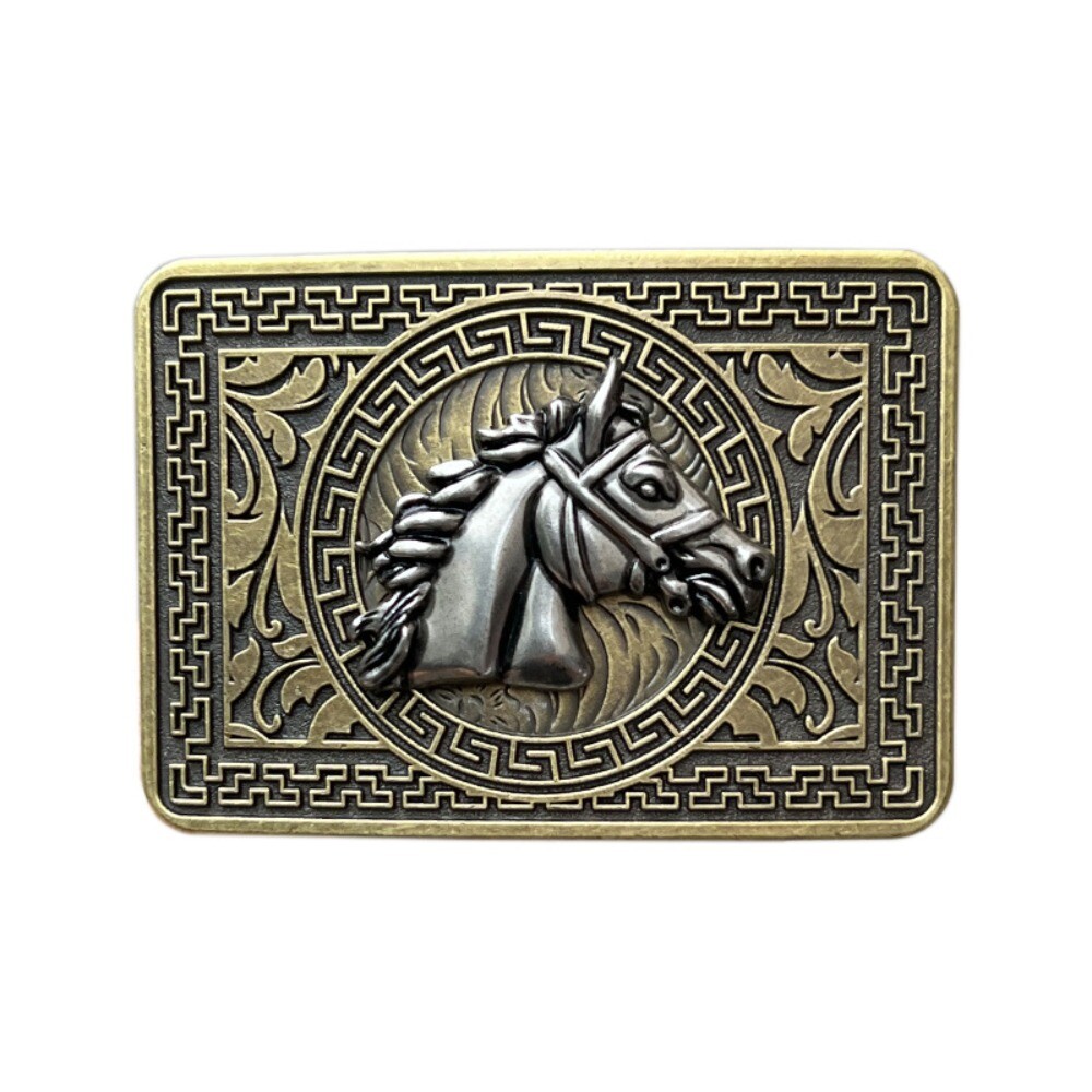 Western Belt Buckle for Men & Women Cowboy Rodeo Vintage Style Wear - Horse Head
