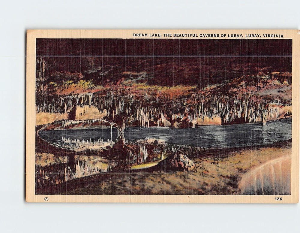 Postcard Dream Lake The Beautiful Caverns Of Luray Virginia USA
