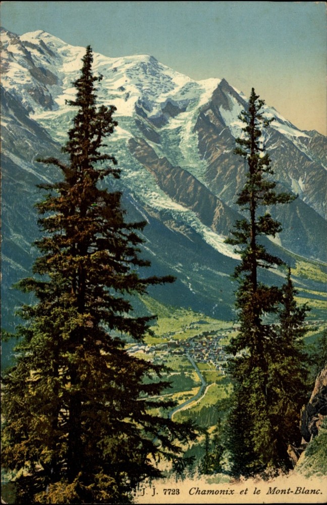 Mont Blanc Chamonix France vintage postcard e888