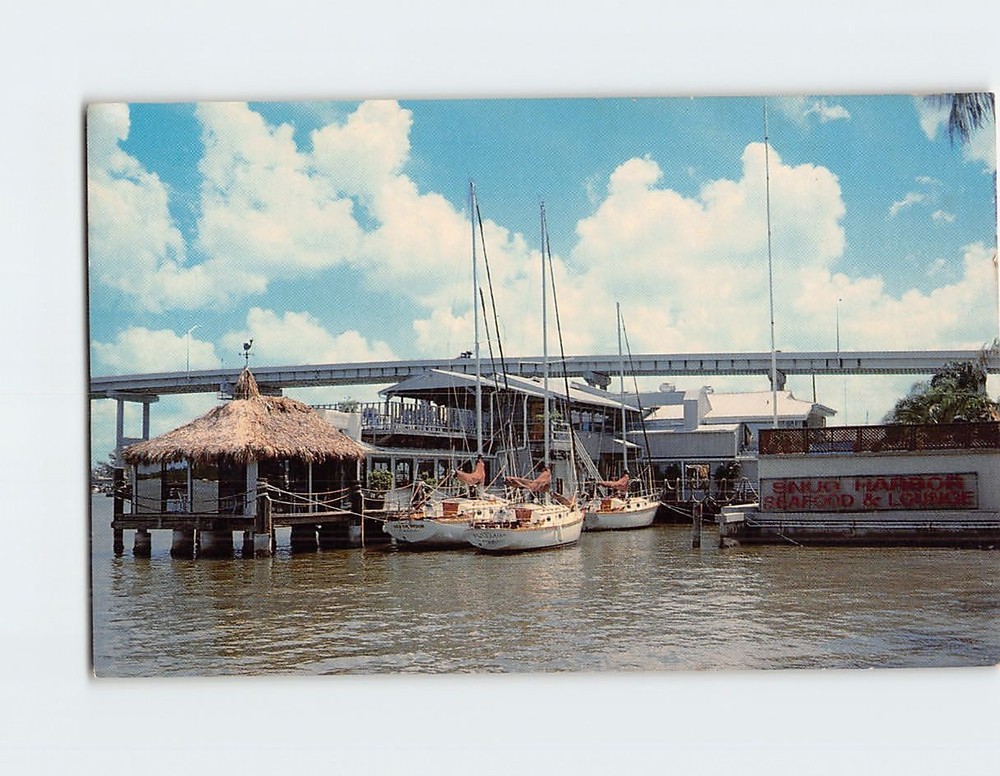 Postcard Snug Harbor Restaurant Fort Myers Beach Florida USA