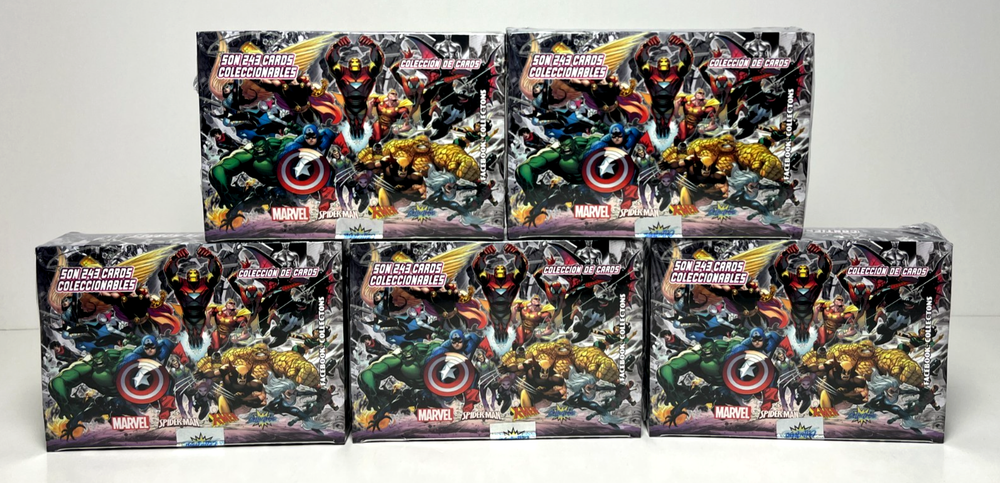 5 BOXES - 2025 BOX MARVEL EXPANSION (Spider + X-MEN + Avengers) Trading Cards