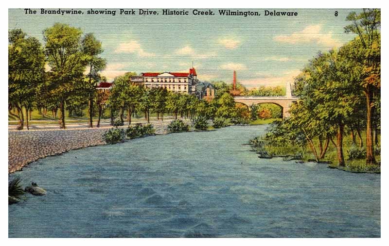 Postcard BRIDGE SCENE Wilmington Delaware DE AP3226
