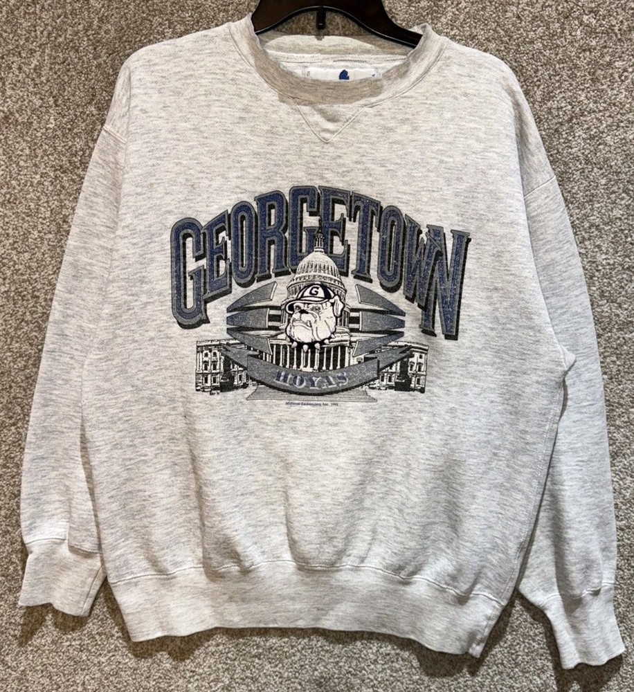 Vintage 90s NCAA Mens Georgetown Hoyas Crewneck Sweatshirt Size XL