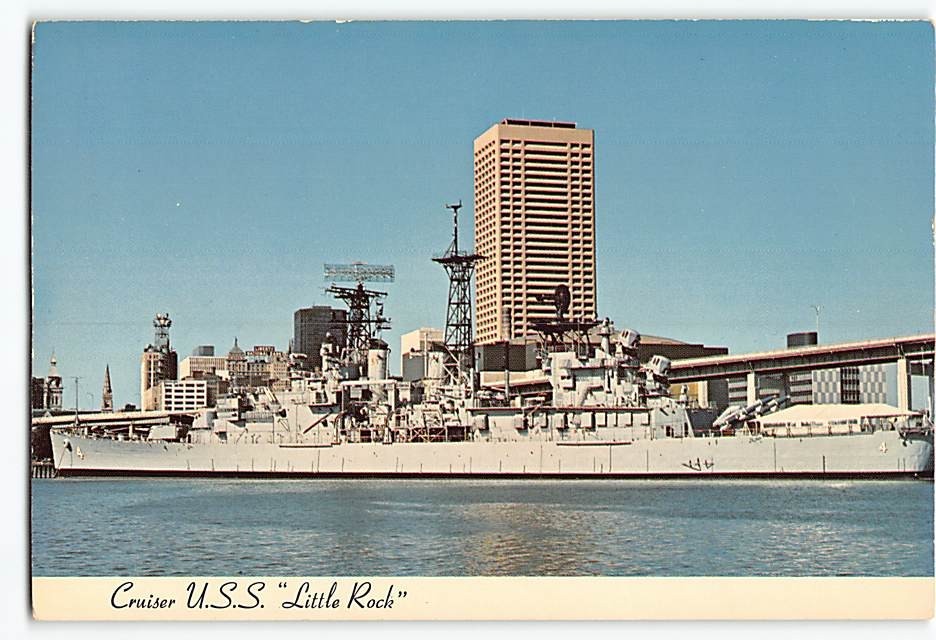 Postcard Cruiser USS Little Rock Buffalo New York USA