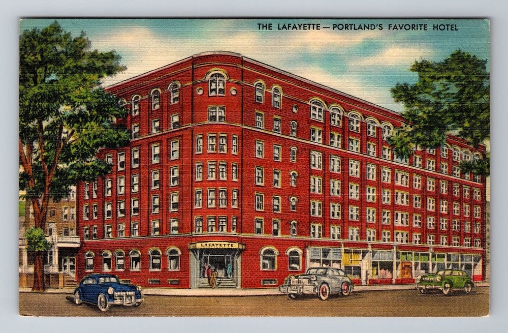 Portland ME-Maine, The Lafayette Hotel, Sea Food Restaurant, Vintage Postcard
