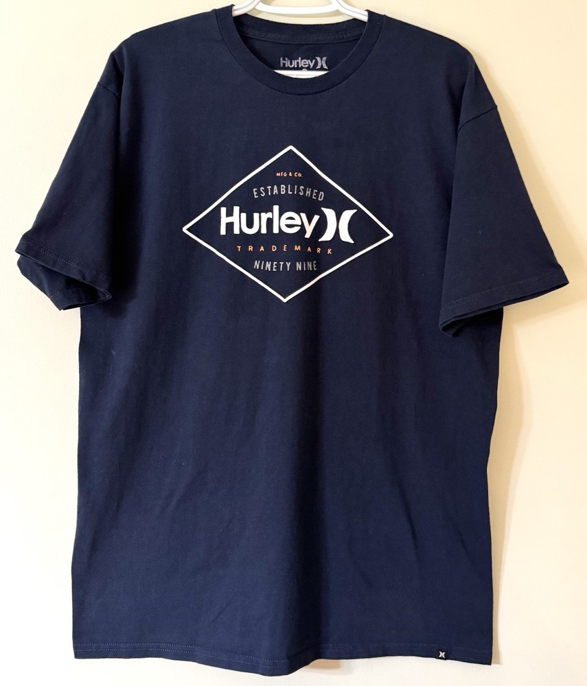 Hurley Men’s Graphic Logo T Shirt Navy Blue Short Sleeve Skate Surf Streetwear