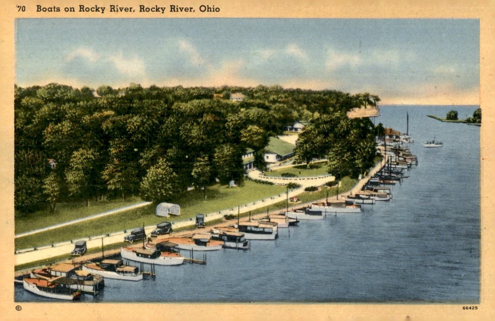 Boats on Rocky River, Ohio Postcard