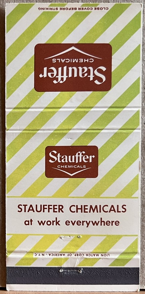 Stauffer Chemicals Dayton NJ New Jersey Insecticides Vintage Matchbook Cover