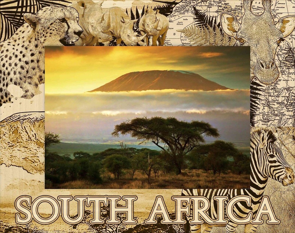 South Africa Laser Engraved Wood Picture Frame Landscape (4 x 6)