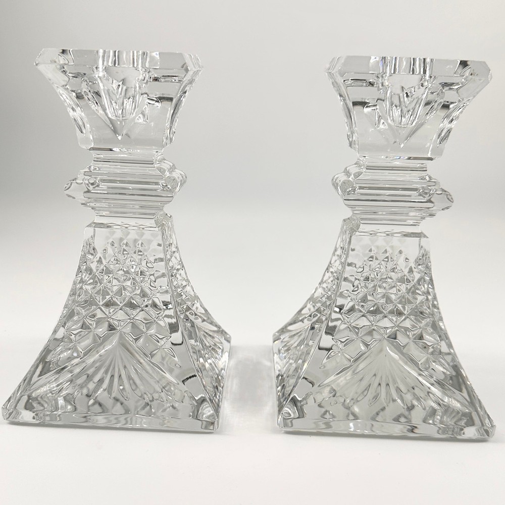 Waterford Wedding Heirloom 6.25-inch crystal candlestick pair excellent condition