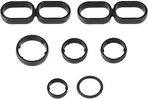 Engine Oil Filter Housing O-Ring Seal Kit 7PCS for 2014-2021 Chry Color: Black