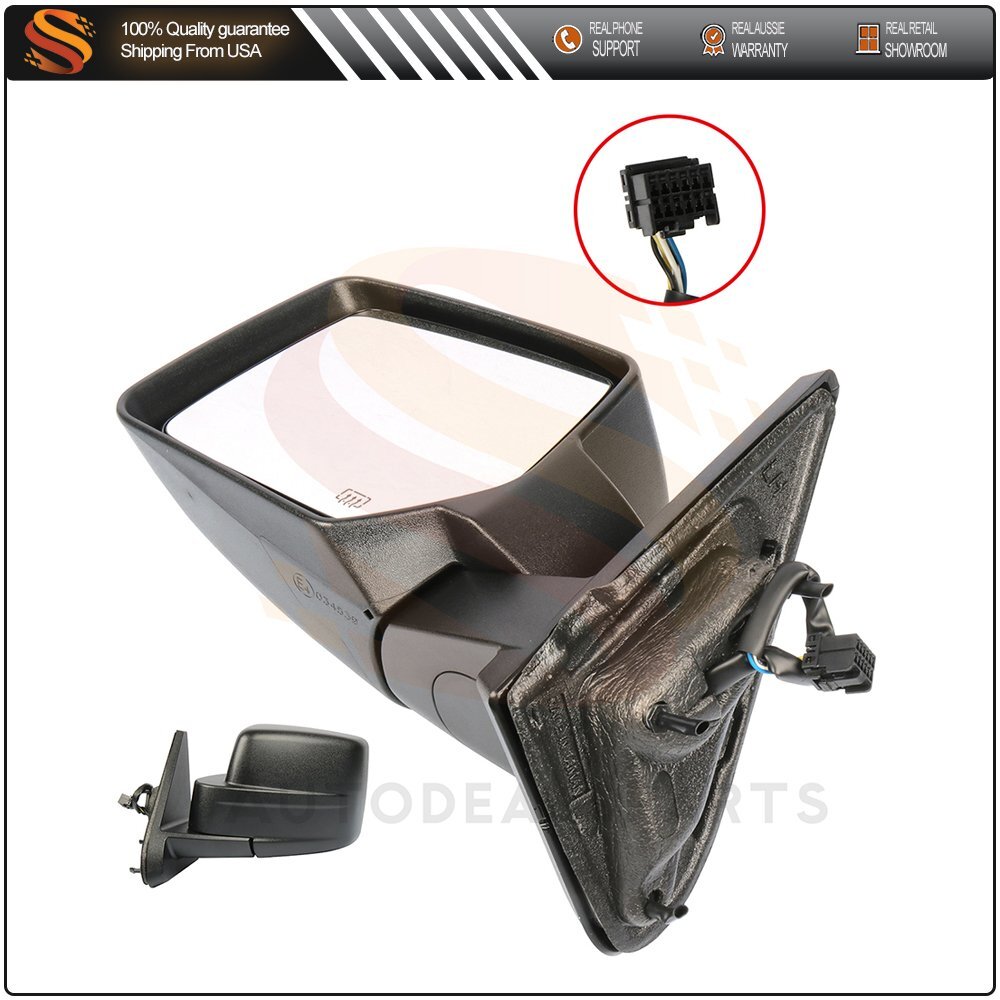 Door Mirror Fits 2007-18 Jeep Patriot Left Side Power Heated Black CH1320283