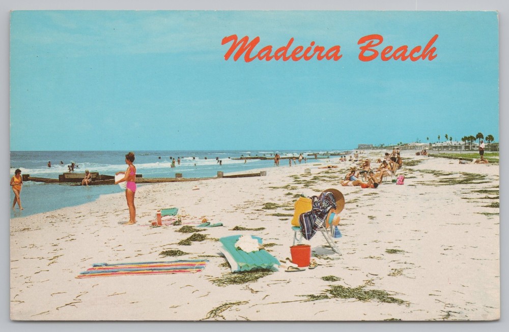 State View~Pier & Madeira Beach On Gulf of Mexico In Florida~Vintage Postcard