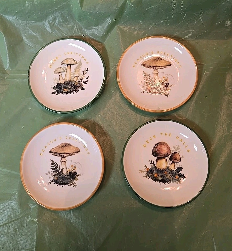 Chad Barrett Mushroom Christmas Trinket Dishes